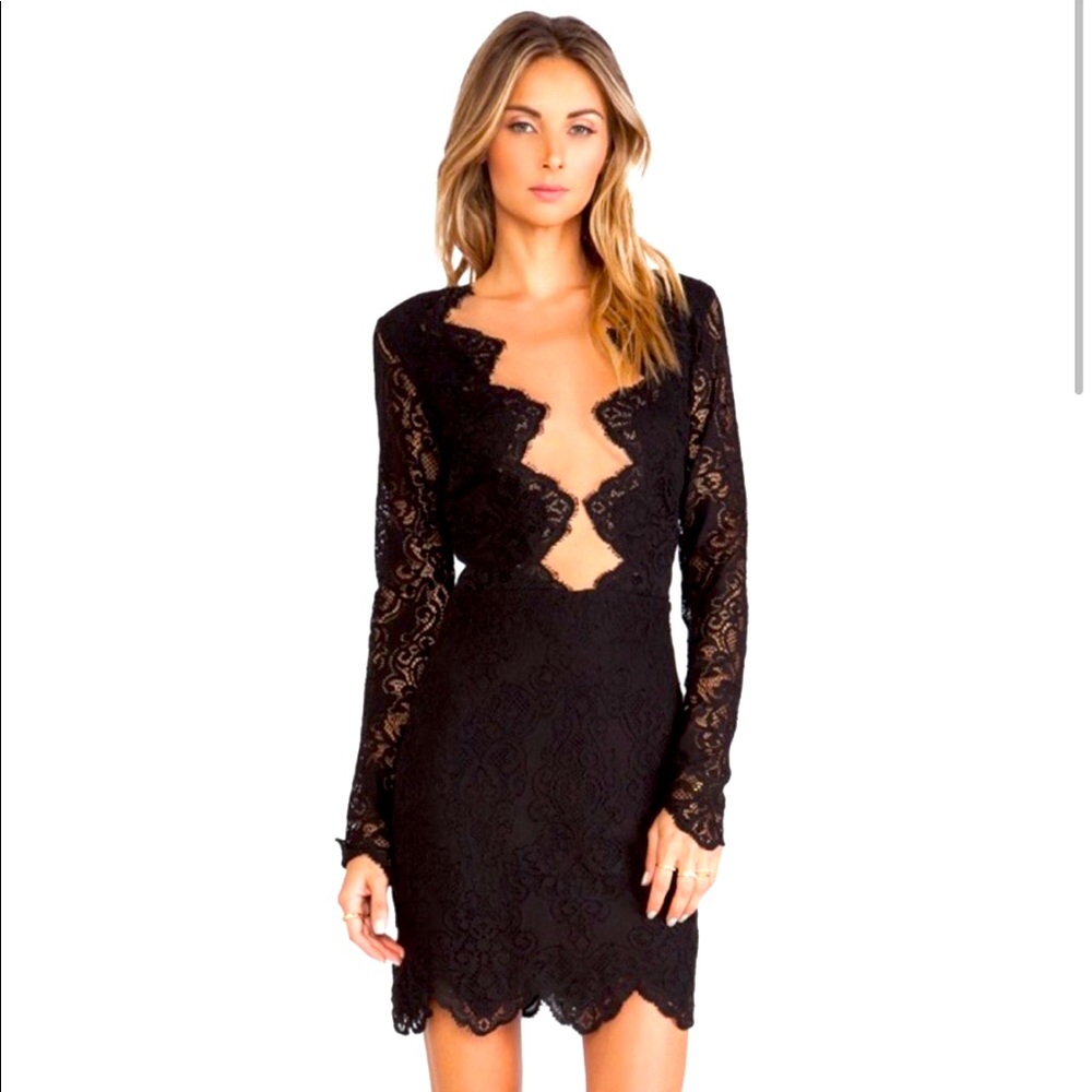 For Love & Lemons Noir Lace Dress